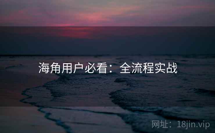海角用户必看:全流程实战
